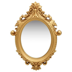 vidaXL Wall Mirror Castle Style Gold Hanging Mirror Antique Mirror Bathroom