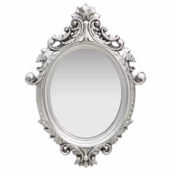 vidaXL Wall Mirror Castle Style Silver Hanging Mirror Antique Mirror Bathroom