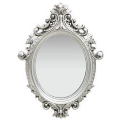 vidaXL Wall Mirror Castle Style Silver Hanging Mirror Antique Mirror Bathroom