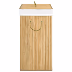 vidaXL Bamboo Laundry Basket 100L Washing Clothes Hamper Storage Bin Organiser - Additional view 4