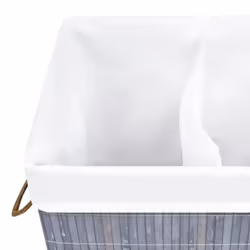 vidaXL Bamboo Laundry Basket Grey 72L Washing Clothes Hamper Storage Organiser - Additional view 6