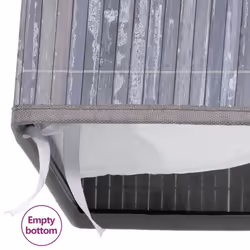 vidaXL Bamboo Laundry Basket Grey 100L Home Washing Clothes Hamper Storage Bin - Additional view 4