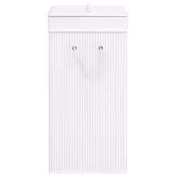 vidaXL Bamboo Laundry Basket White 72L Home Washing Clothes Hamper Storage Bin - Additional view 4