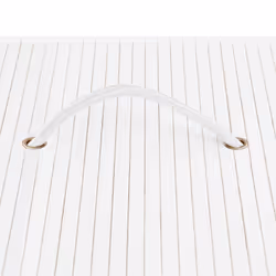 vidaXL Bamboo Laundry Basket White 72L Home Washing Clothes Hamper Storage Bin - Additional view 5