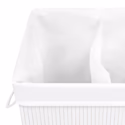 vidaXL Bamboo Laundry Basket White 72L Home Washing Clothes Hamper Storage Bin - Additional view 6