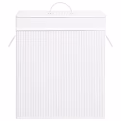 vidaXL Bamboo Laundry Basket White 100L Washing Clothes Hamper Storage Bin