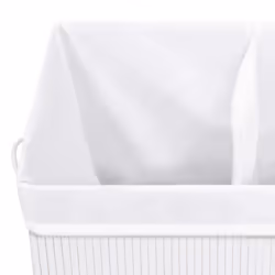 vidaXL Bamboo Laundry Basket White 100L Washing Clothes Hamper Storage Bin - Additional view 6