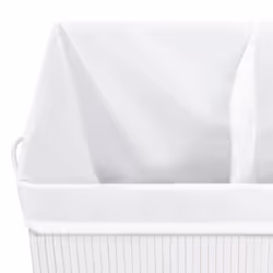 vidaXL Bamboo Laundry Basket White 100L Washing Clothes Hamper Storage Bin - Additional view 8
