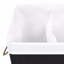 vidaXL Bamboo Laundry Basket Black 72L Home Washing Clothes Hamper Storage Bin - Additional view 6