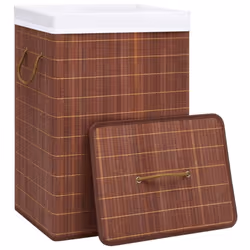 vidaXL Bamboo Laundry Basket Brown 72L Home Washing Clothes Hamper Storage Bin