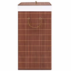 vidaXL Bamboo Laundry Basket Brown 72L Home Washing Clothes Hamper Storage Bin - Additional view 4
