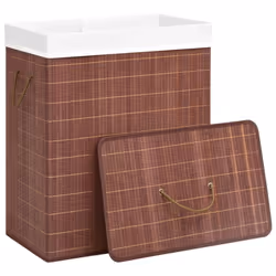 vidaXL Bamboo Laundry Basket Brown 100L Washing Clothes Hamper Storage Bin