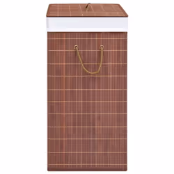 vidaXL Bamboo Laundry Basket Brown 100L Washing Clothes Hamper Storage Bin - Additional view 4