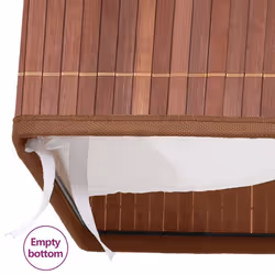 vidaXL Bamboo Laundry Basket Brown 100L Washing Clothes Hamper Storage Bin - Additional view 7
