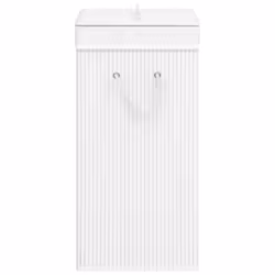 vidaXL Bamboo Laundry Basket White Washing Clothes Hamper Storage Organiser - Additional view 4