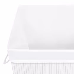 vidaXL Bamboo Laundry Basket White Washing Clothes Hamper Storage Organiser - Additional view 6