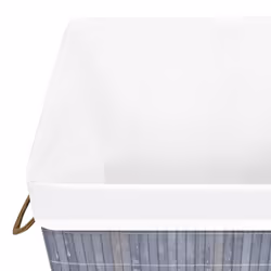 vidaXL Bamboo Laundry Basket Grey Washing Clothes Hamper Storage Organiser - Additional view 6