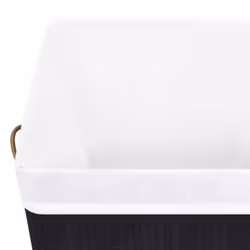 vidaXL Bamboo Laundry Basket Black 83L Home Washing Clothes Hamper Storage Bin