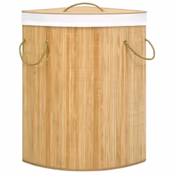 vidaXL Bamboo Corner Laundry Basket 60L Washing Clothes Hamper Storage Bin