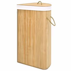 vidaXL Bamboo Corner Laundry Basket 60L Washing Clothes Hamper Storage Bin