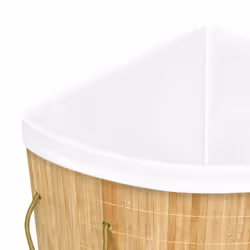vidaXL Bamboo Corner Laundry Basket 60L Washing Clothes Hamper Storage Bin - Additional view 4