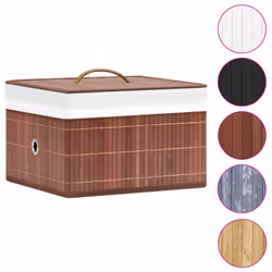 vidaXL 4x Bamboo Storage Boxes Brown Shelf Basket Chest Household Organisation