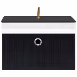 vidaXL 4x Bamboo Storage Boxes Black Shelf Basket Chest Household Organisation - Additional view 4