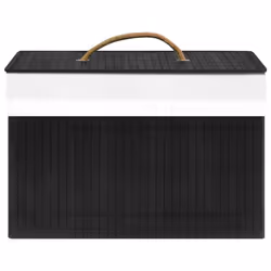 vidaXL 4x Bamboo Storage Boxes Black Shelf Basket Chest Household Organisation - Additional view 5
