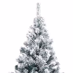 vidaXL Artificial Christmas Tree with Flocked Snow Green 240cm PVC Decoration