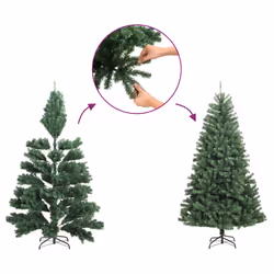 vidaXL Artificial Christmas Tree with Flocked Snow Green 240cm PVC Decoration