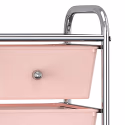 vidaXL 4-Drawer Mobile Storage Trolley Pink Plastic Cosmetic Trolley Office - Additional view 6