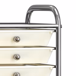 vidaXL 10-Drawer Mobile Storage Trolley White Plastic Multipurpose Drawer - Additional view 5