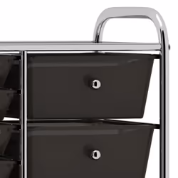vidaXL 15-Drawer Mobile Storage Trolley XXL Black Plastic Multipurpose Drawer - Additional view 4