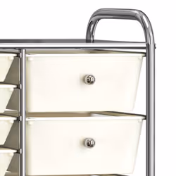 vidaXL 15-Drawer Mobile Storage Trolley XXL White Plastic Multipurpose Drawer - Additional view 4