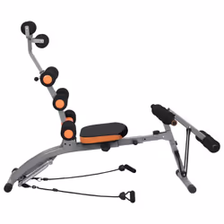 vidaXL L-shaped Abdominal Trainer with Elastic Strings Sit Up Bench Equipment