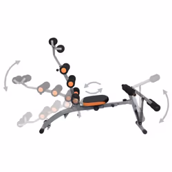 vidaXL L-shaped Abdominal Trainer with Elastic Strings Sit Up Bench Equipment