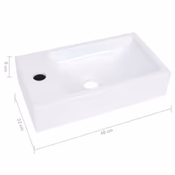 vidaXL Wash Basin SMC White Home Bathroom Washroom Cloakroom Counter Top Sink - Additional view 6