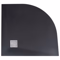 vidaXL Shower Tray SMC Black Wet Room Bathroom Shower Base Plumbing Fixture - Additional view 3