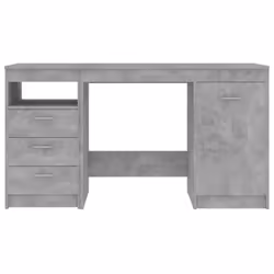 vidaXL Desk Concrete Grey Engineered Wood Workstation Office Computer Table