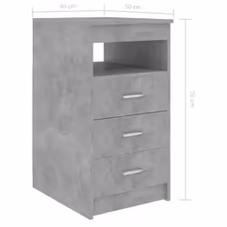 vidaXL Desk Concrete Grey Engineered Wood Workstation Office Computer Table - Additional view 7