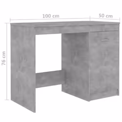 vidaXL Desk Concrete Grey Engineered Wood Workstation Office Computer Table - Additional view 8