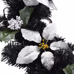 vidaXL Christmas Wreath with LED Lights Black 60cm PVC Xmas Pre-Lit Garland