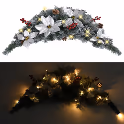 vidaXL Christmas Arch with LED Lights Green PVC Living Room Holiday Ornament - Additional view 2