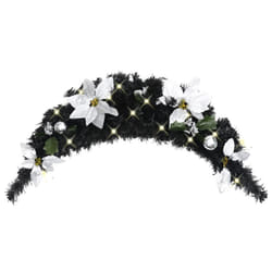 vidaXL Christmas Arch with LED Lights Black PVC Home Office Holiday Ornament