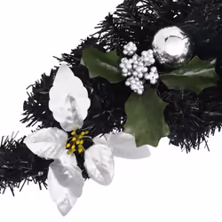 vidaXL Christmas Arch with LED Lights Black PVC Home Office Holiday Ornament - Additional view 4