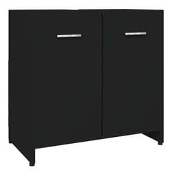 vidaXL Bathroom Cabinet Black Engineered Wood Washroom Cupboard Under Basin