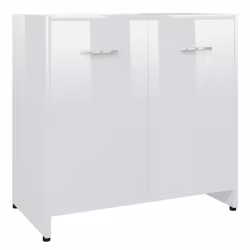 vidaXL Bathroom Cabinet High Gloss White Engineered Wood Cupboard Organiser