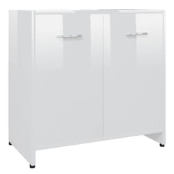 vidaXL Bathroom Cabinet High Gloss White Engineered Wood Cupboard Organiser