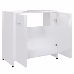 vidaXL Bathroom Cabinet High Gloss White Engineered Wood Cupboard Organiser