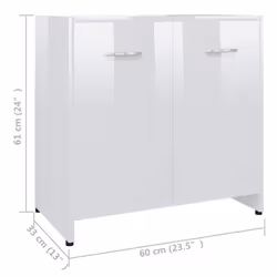 vidaXL Bathroom Cabinet High Gloss White Engineered Wood Cupboard Organiser - Additional view 8